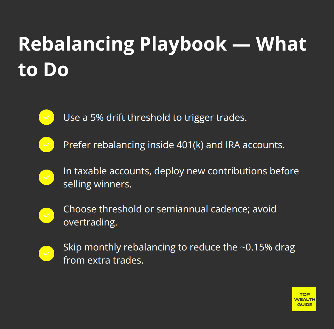 Checklist of practical rebalancing steps for U.S. investors. - Asset allocation
