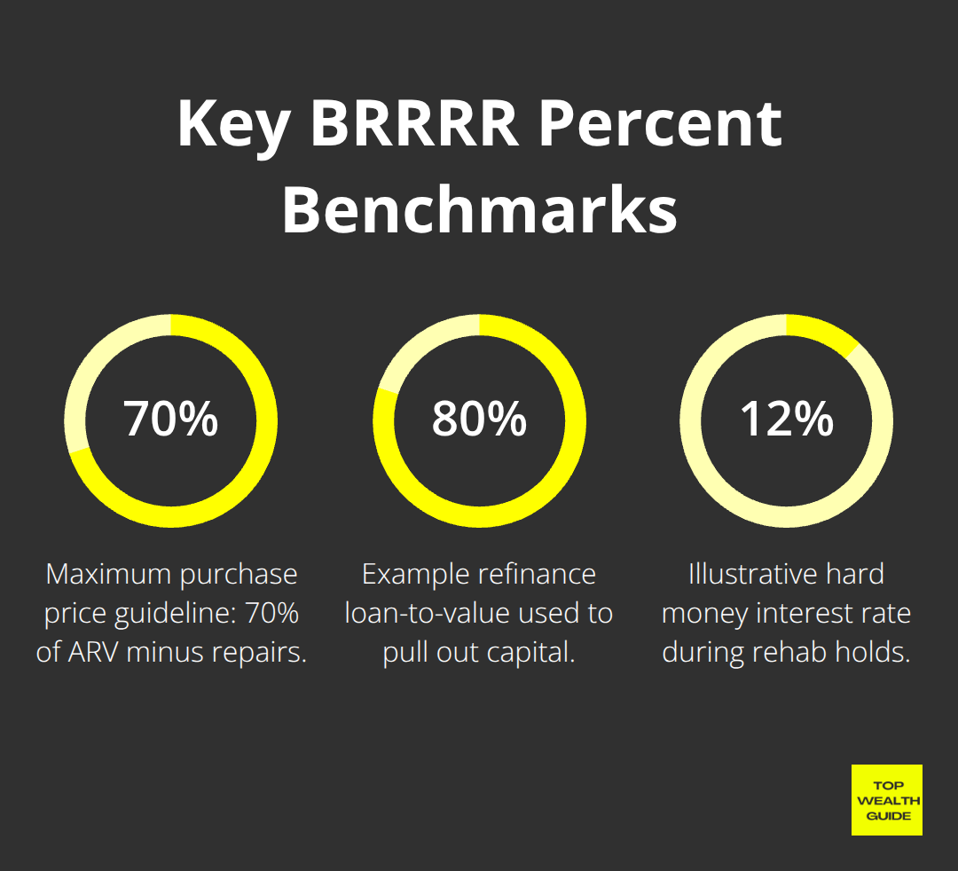 Percentage benchmarks commonly used in BRRRR deals