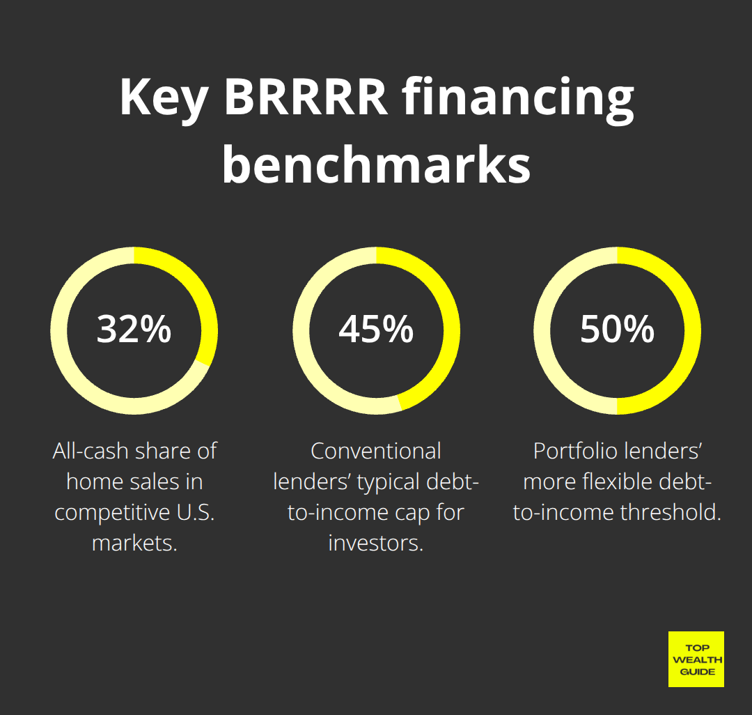 Percentages for cash sales and underwriting thresholds in BRRRR financing