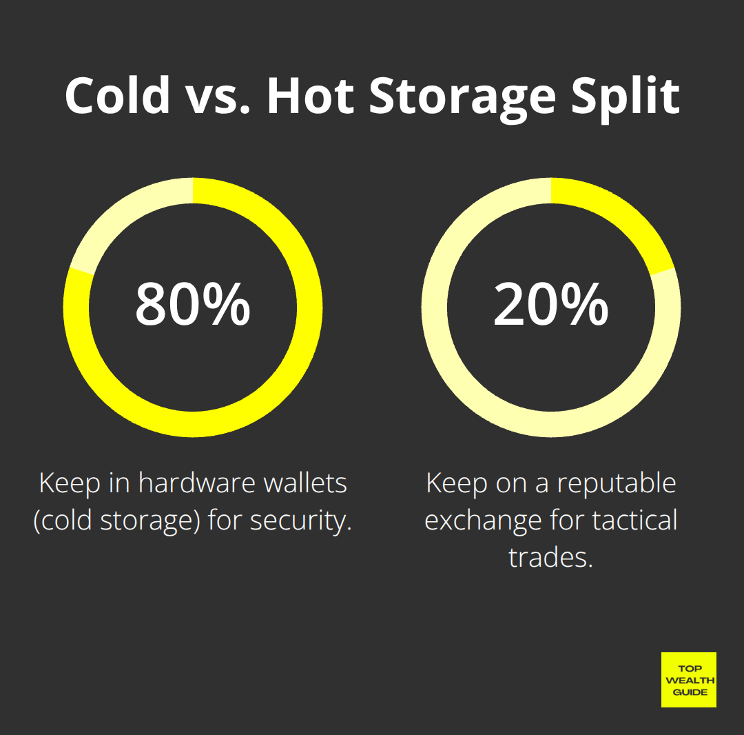 Recommended split between hardware wallets and exchange-held funds