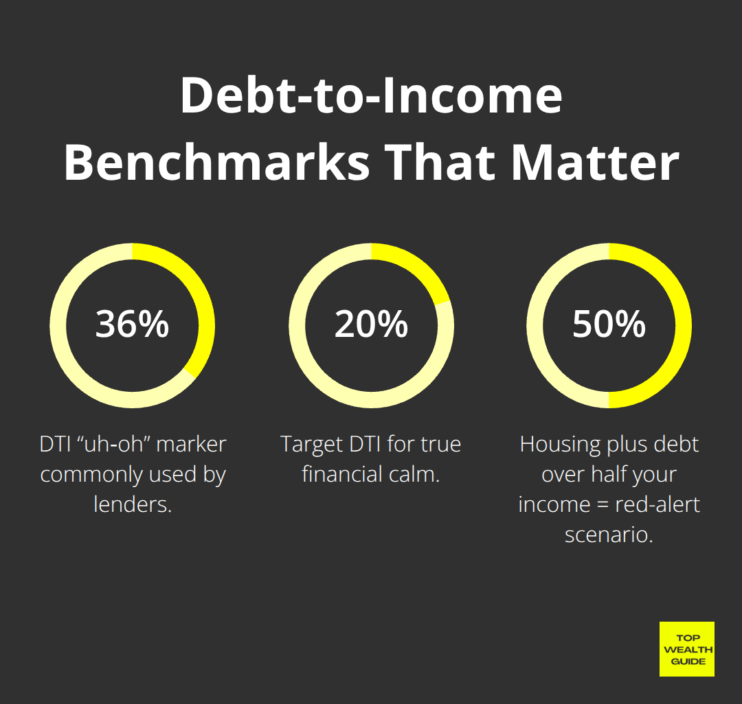 Percentage chart showing key DTI thresholds and risk levels - debt elimination