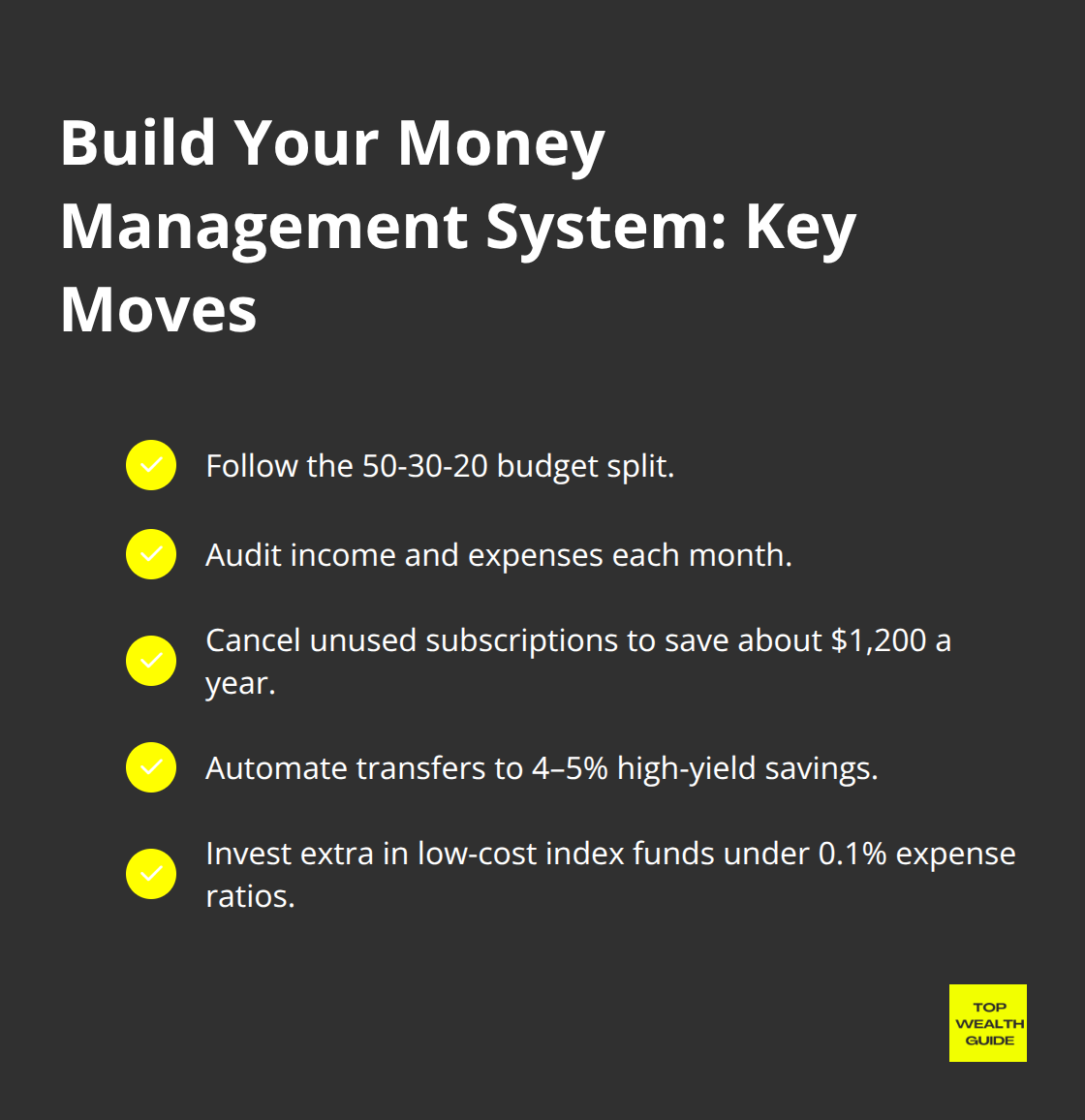 Checklist of core money management habits to outpace lifestyle inflation - financial education