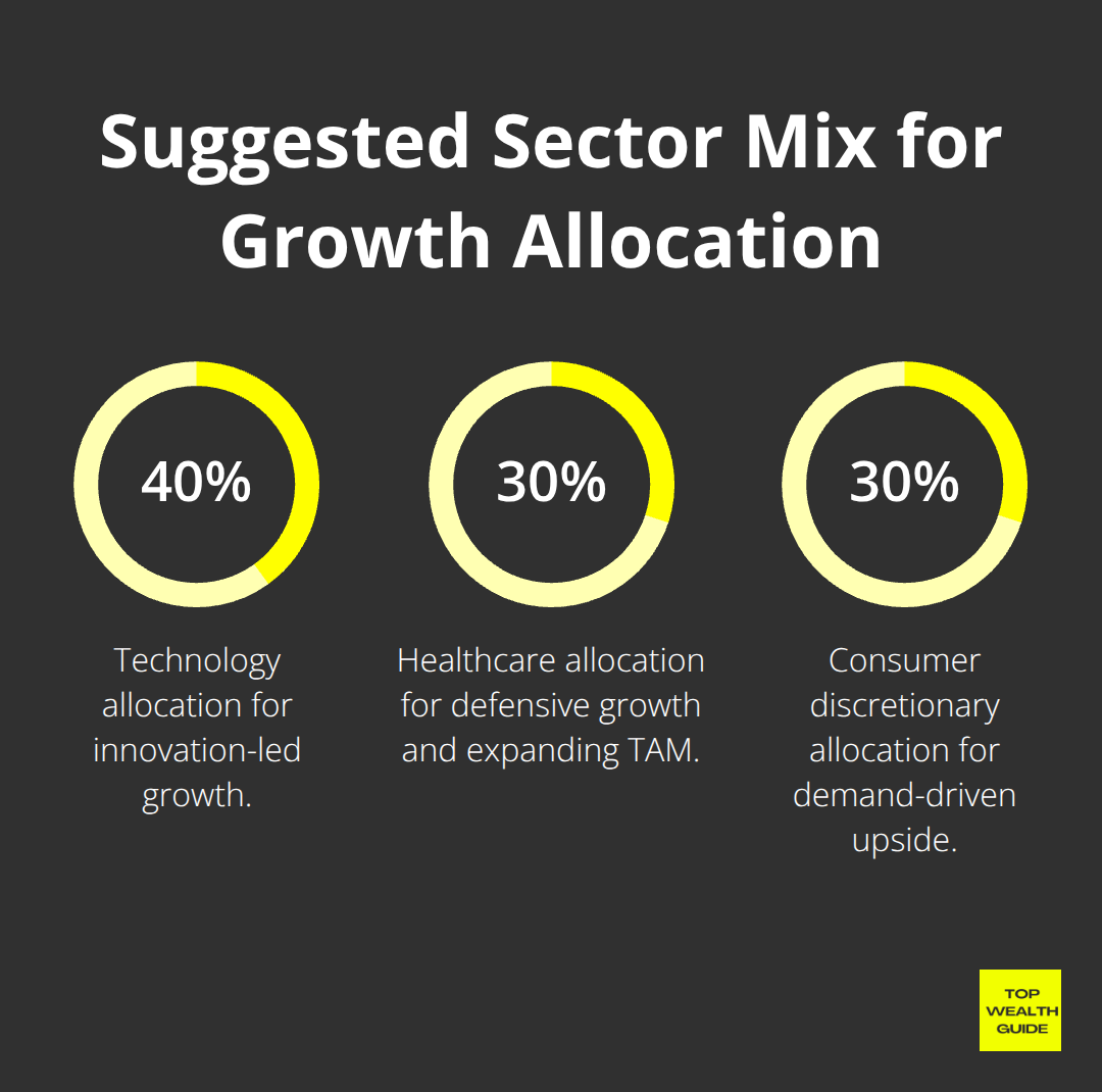 Recommended sector allocation: Technology 40%, Healthcare 30%, Consumer Discretionary 30%