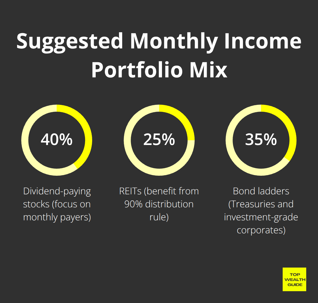 Allocation guide: 40% dividend stocks, 25% REITs, 35% bond ladders for U.S. investors