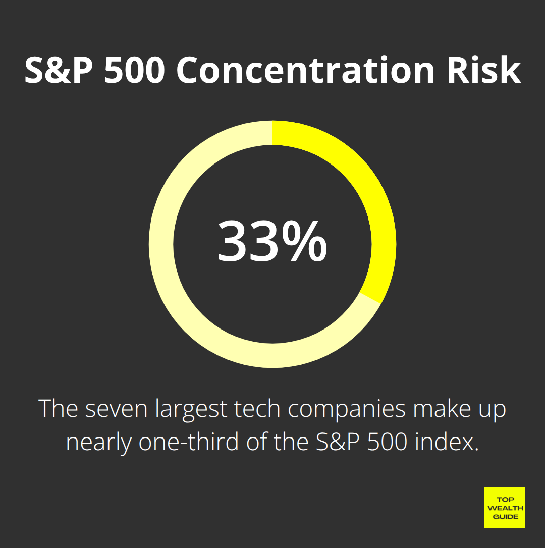 Pie chart showing the concentration of top tech companies in the S&P 500 - Index funds
