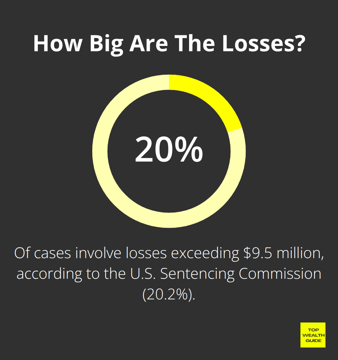 Chart showing share of securities fraud cases with very large losses
