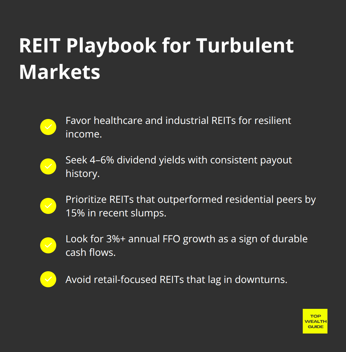 Checklist of REIT tactics and metrics to prioritize in downturns - market correction