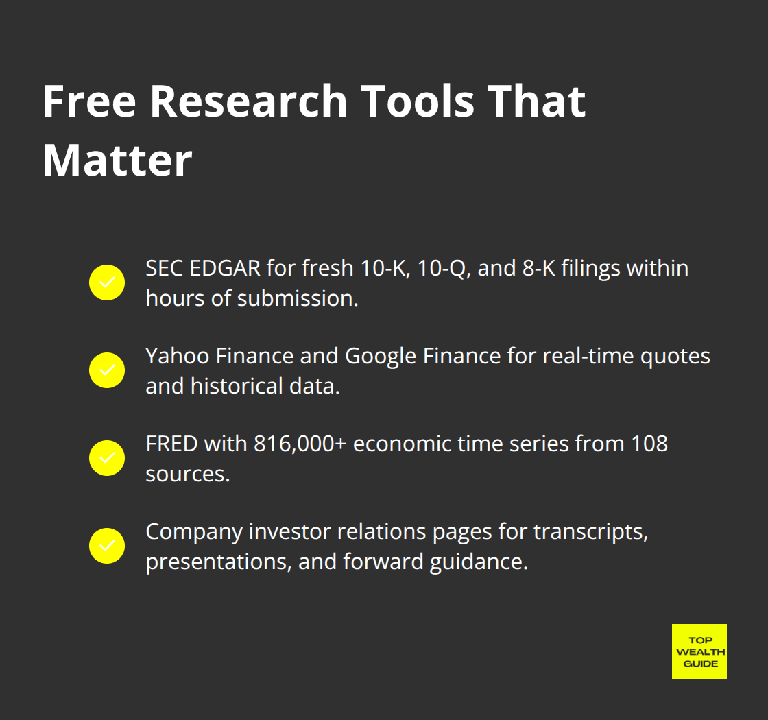 Checklist of free U.S. market research resources and what they offer