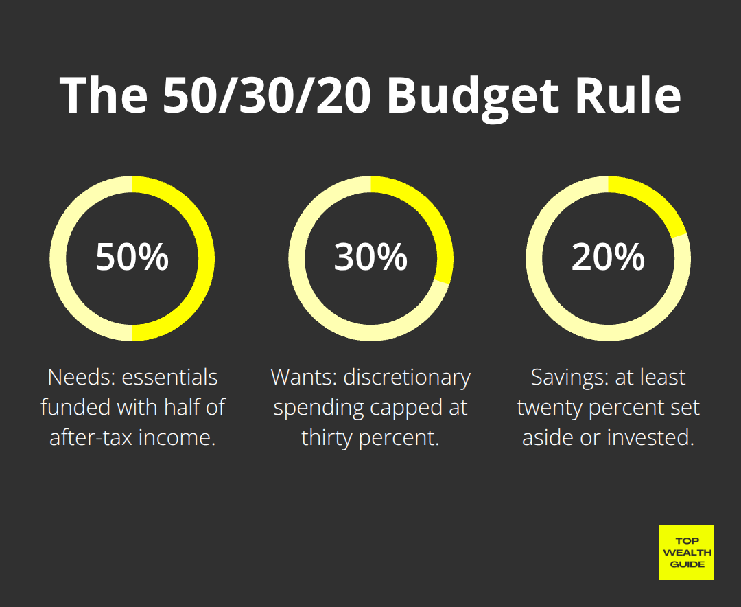 Traditional budgeting split: needs, wants, savings - money management