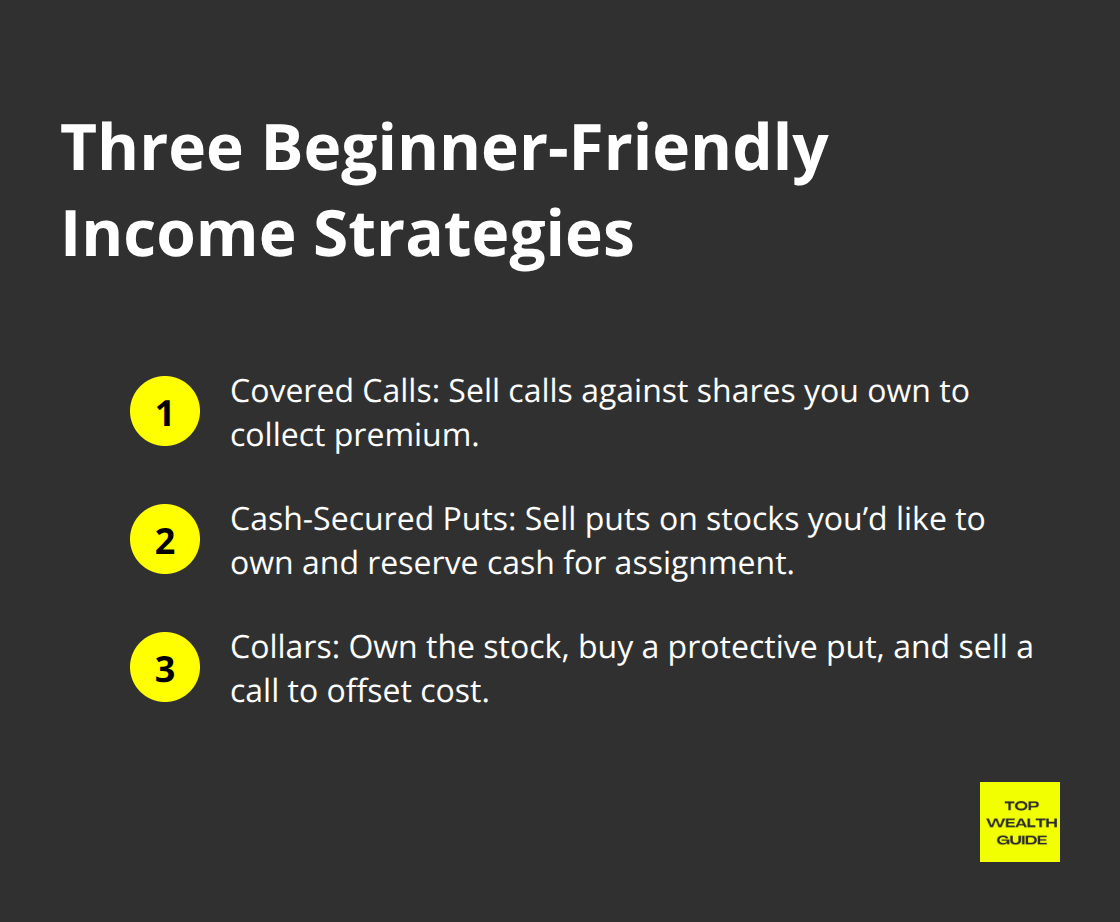 Compact list of covered calls, cash-secured puts, and collars for beginners in the U.S.