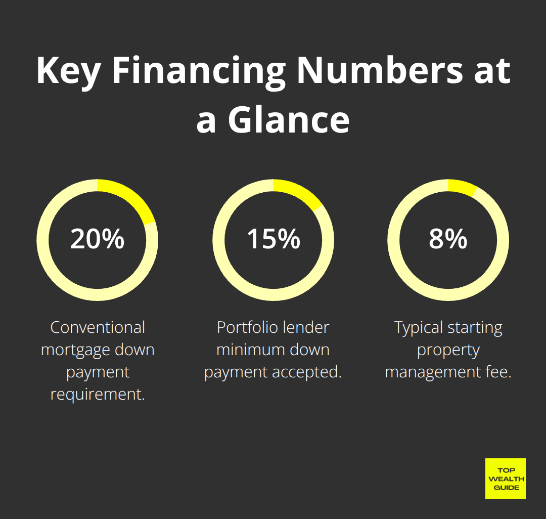 Down payments and fees commonly seen in U.S. rental property financing - passive income sources