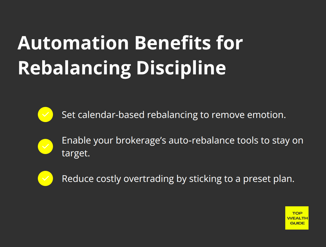 Checkmark list showing how automation improves rebalancing outcomes. - Portfolio rebalancing