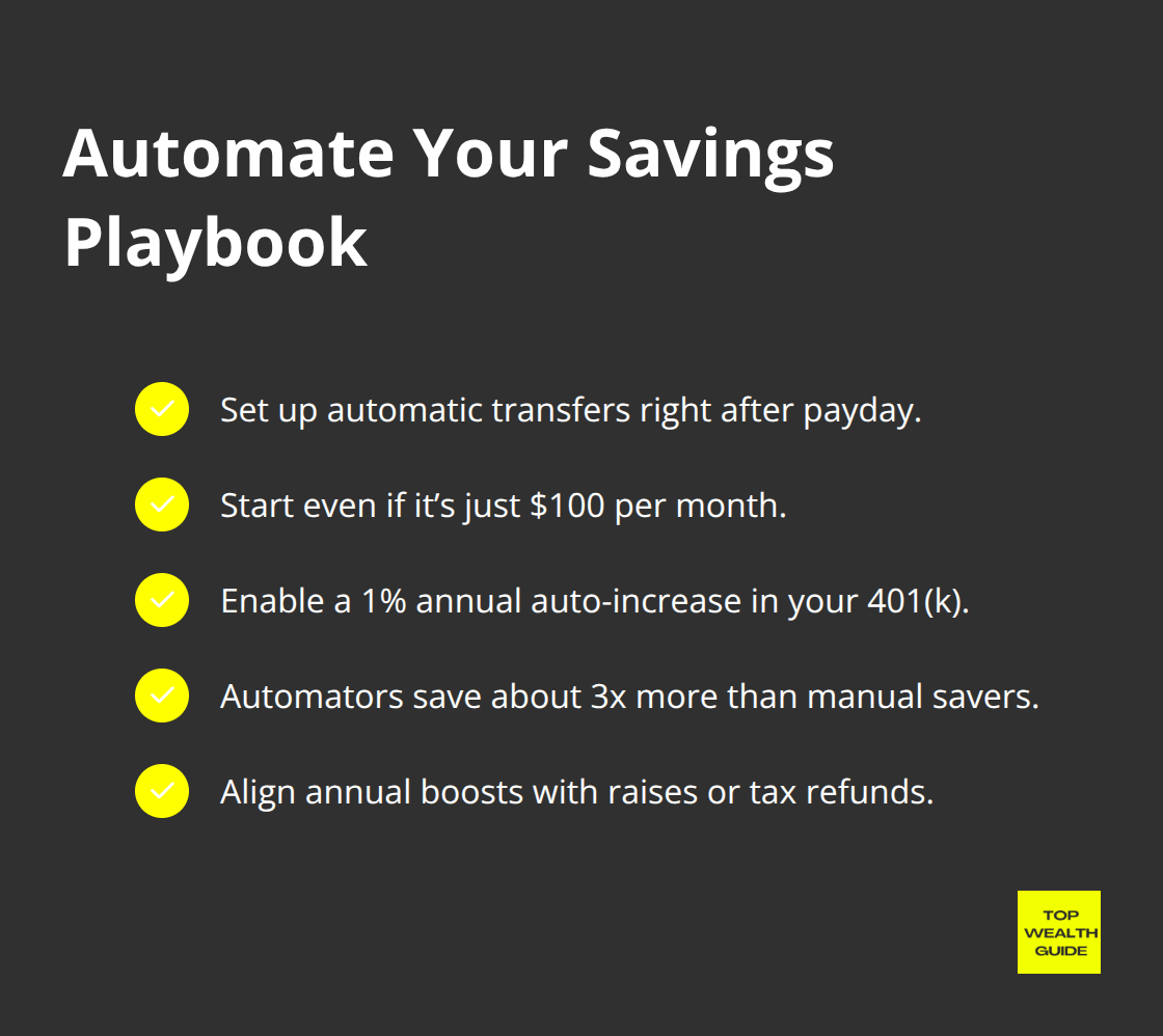 Five simple automation steps to boost retirement savings with minimal effort.