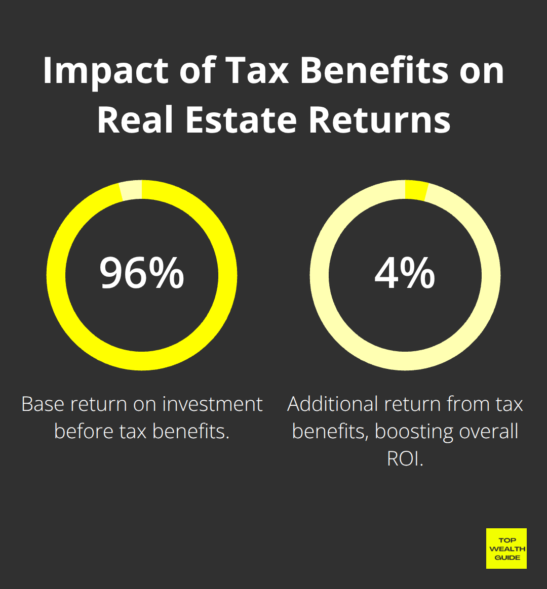 Pie chart showing how tax benefits can increase real estate returns by 2-4% annually