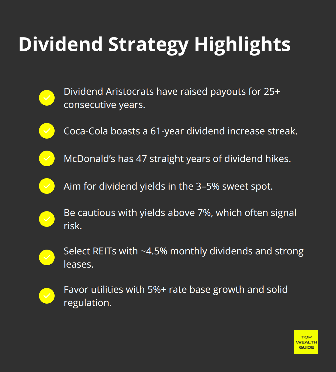 Key facts and targets for a dividend-focused portfolio - stock picking